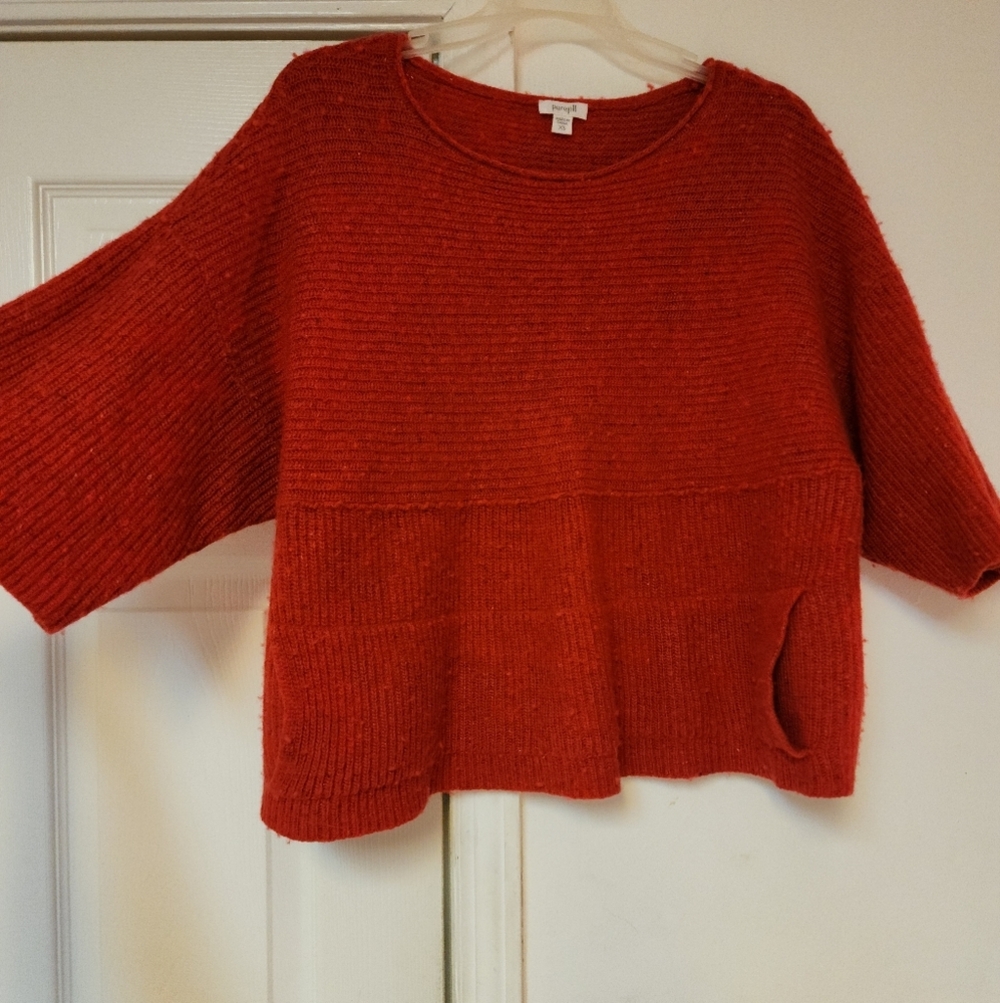 J Jill Pure Jill Boxy Cropped Kangaroo Style Sweater